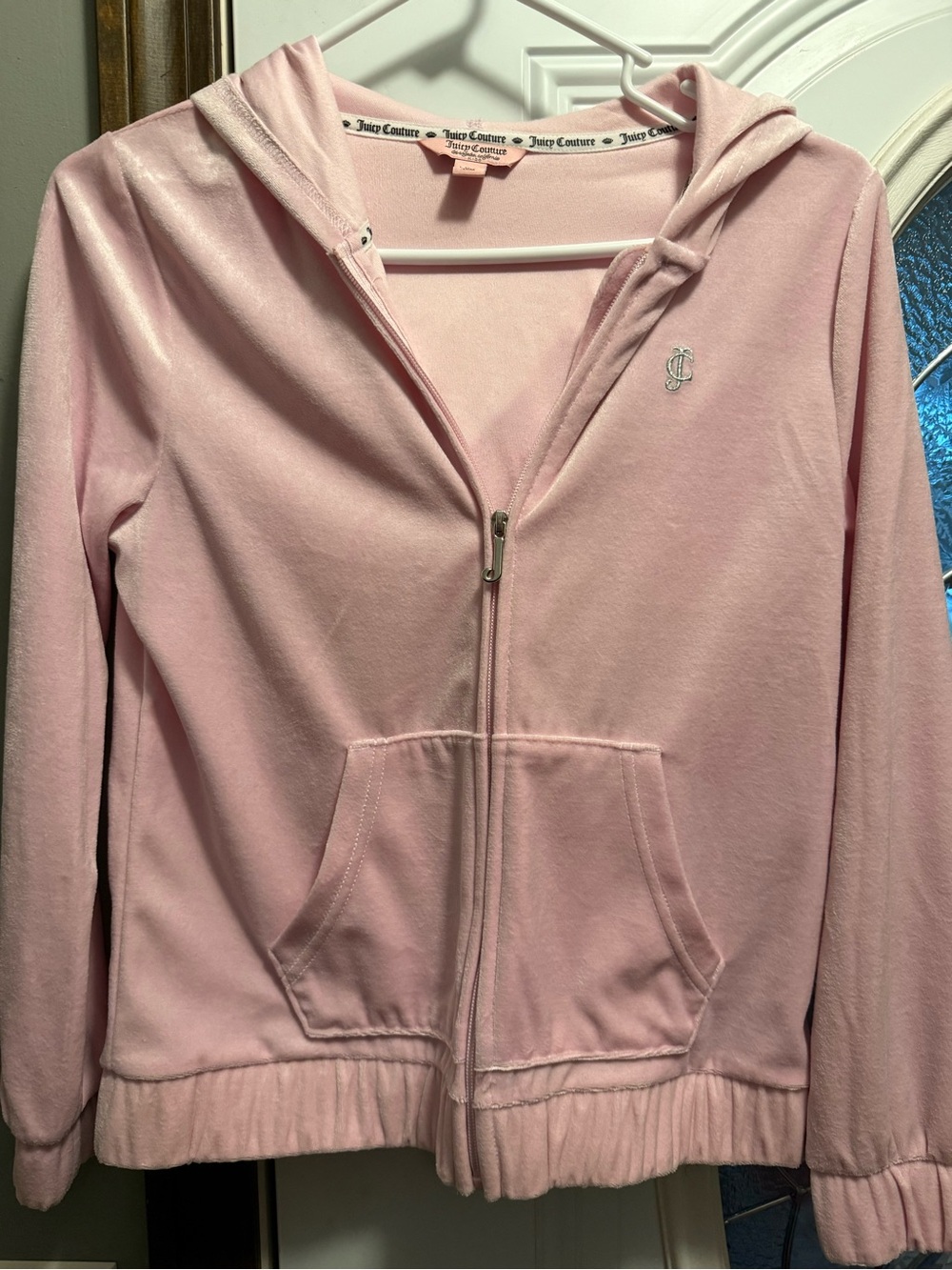 Juicy Couture Blush Pink Velour Zip Hoodie - Kids Large